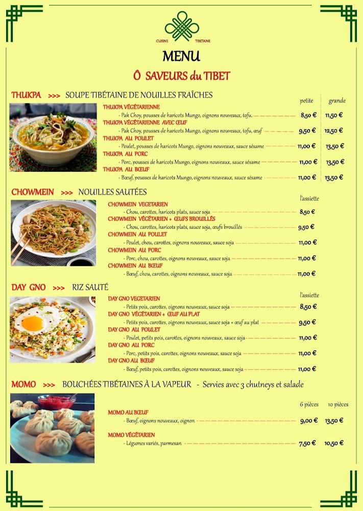 Ô Saveurs du Tibet - Menu Image 1